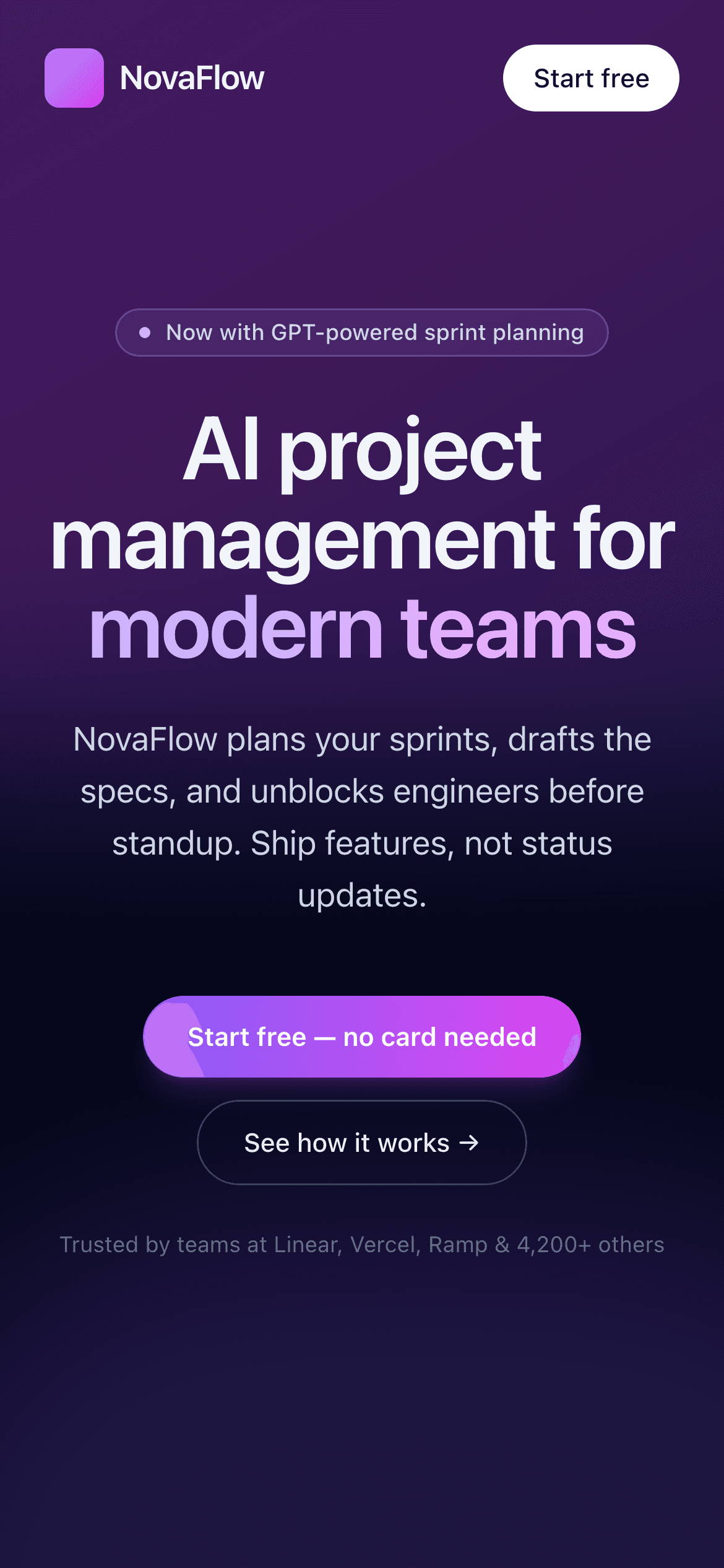 NovaFlow mobile screenshot