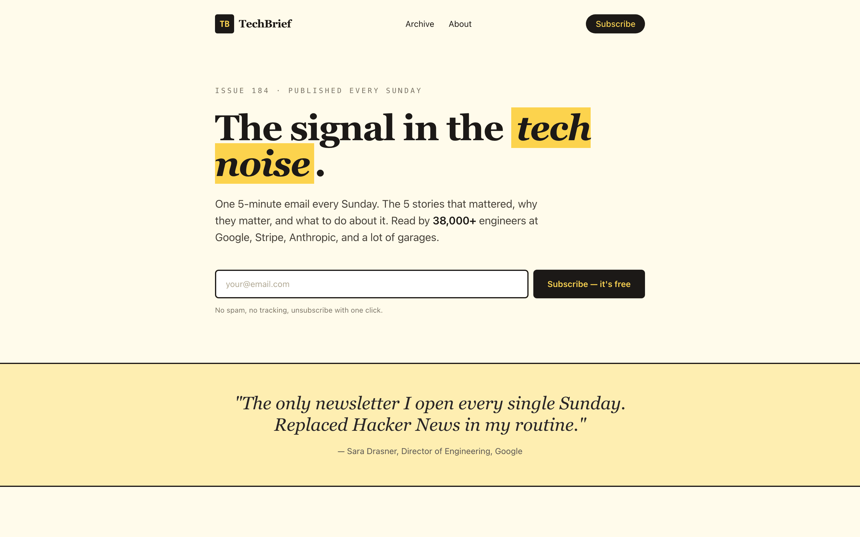TechBrief desktop screenshot