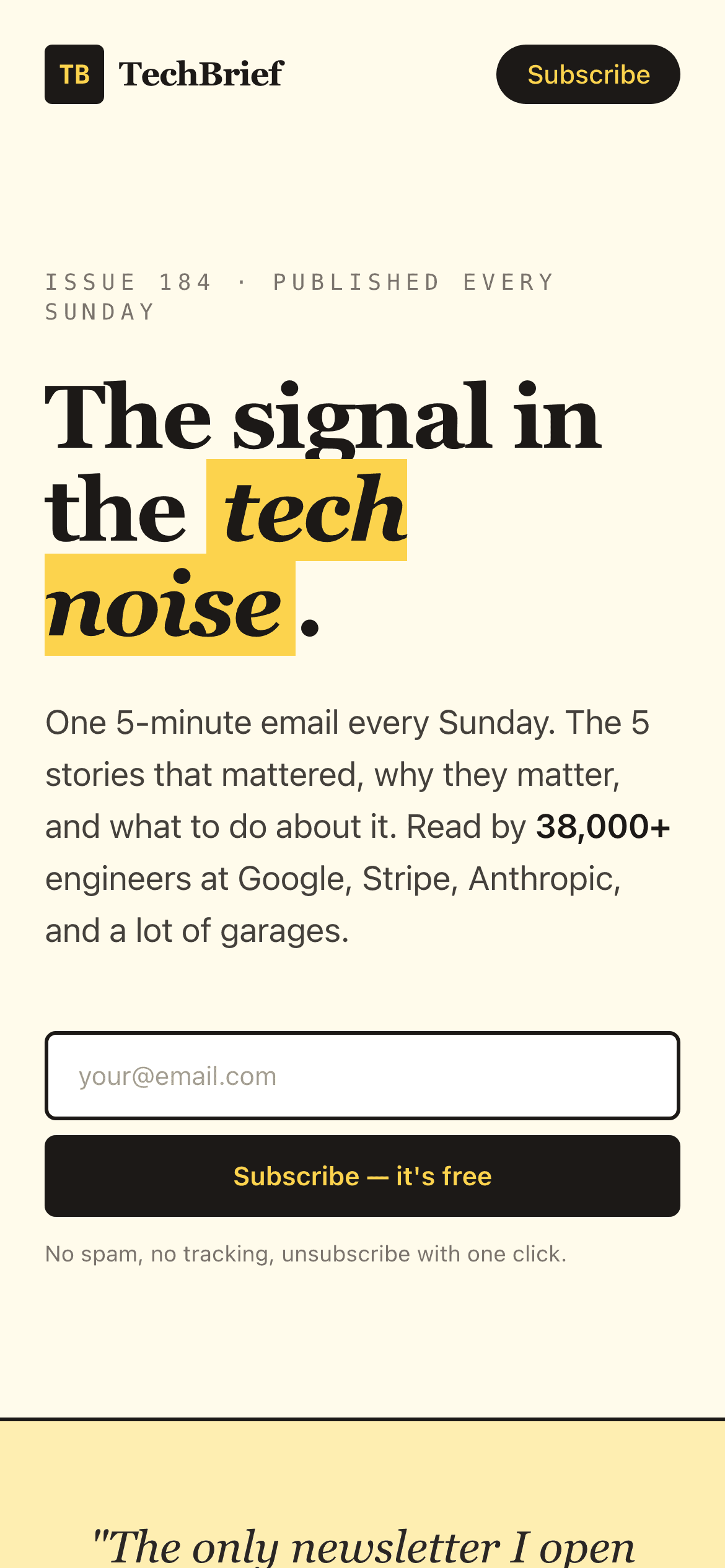 TechBrief mobile screenshot